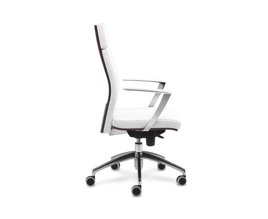 Кресло Алтея М с низкой спинкой 620x600x1080 Белый 03/White 03, Основной цвет: Белый 03/White 03, Ширина: 620, Высота: 1080, Глубина: 600, Материал сиденья: кожа, изображение 3post-test