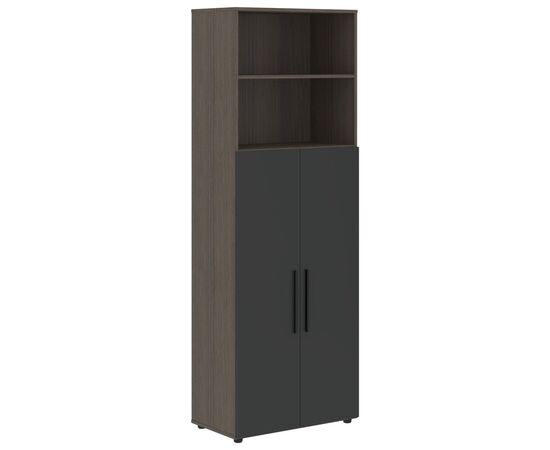 ВЕЛИОН/VELION Шкаф высокий широкий 800х450х2253 VHCS 80.6 яшма черный/дуб сильвер, Основной цвет: яшма черный/дуб сильвер, Ширина: 800, Высота: 2253, Глубина: 450, Вес: 101,8, Объем: 0,181, Бренд: ТАЙПИТ-МК ООО, Артикул для сайта: VHCS 80.6, изображение 2post-test