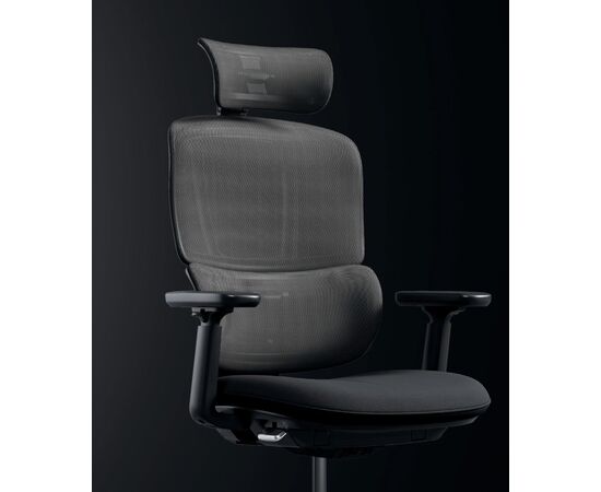Кресло Х2 (H2) 685x660x1190 CHT85SW CW-HY21B/SM-PC27B, Основной цвет: CW-HY21B/SM-PC27B, Ширина: 685, Высота: 1190, Глубина: 660, Материал подлокотников: 4D, Вес: 20, Материал сиденья: ткань, Механизм: синхромеханизм, Подголовник: Да, Регулировка подголовника: Да, Материал спинки: Сетка черная, Рекомендованная максимальная нагрузка: 135 кг, Цвет крестовины: Черный, Регулировка спинки: Да, Цвет подлокотников: Черный, Объем: 0,19, изображение 4post-test