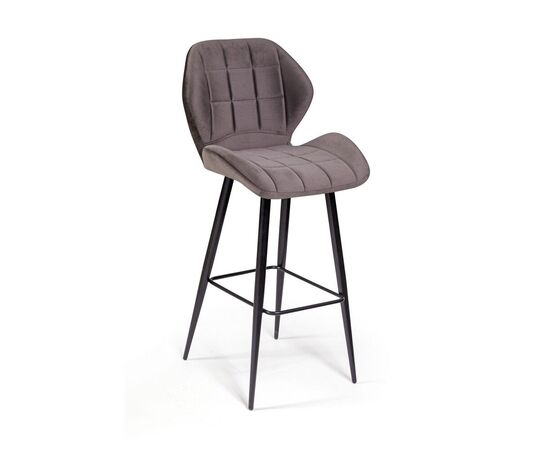 Стул Ральф барный 54x50x109 21724 бархат антрацит 14, Основной цвет: бархат антрацит 14, Ширина: 50, Высота: 109, Глубина: 54, Материал: Бархат, Максимальная ширина: 50, Максимальная глубина: 54, Максимальная высота: 109, Вес: 8,8, Цвет опоры: Черный, Гарантия: Да, Страна производитель: Россия, Объем: 0,294, Бренд: TOP CONCEPT, Артикул для сайта: 21724, изображение 2post-test
