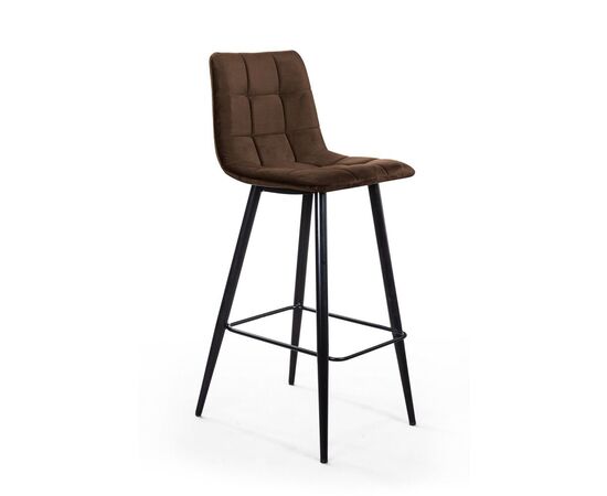 Стул барный Уно конус 50x44x104 7939 бархат коричневый 12/ чёрный конус, Основной цвет: бархат коричневый 12/ чёрный конус, Ширина: 44, Высота: 104, Глубина: 50, Материал: Бархат, Максимальная ширина: 44, Максимальная глубина: 50, Максимальная высота: 104, Вес: 6,15, Цвет опоры: Черный, Механизм: Без механизма, Гарантия: Да, Страна производитель: Россия, Объем: 0,229, Бренд: TOP CONCEPT, Артикул для сайта: 7939, изображение 3post-test