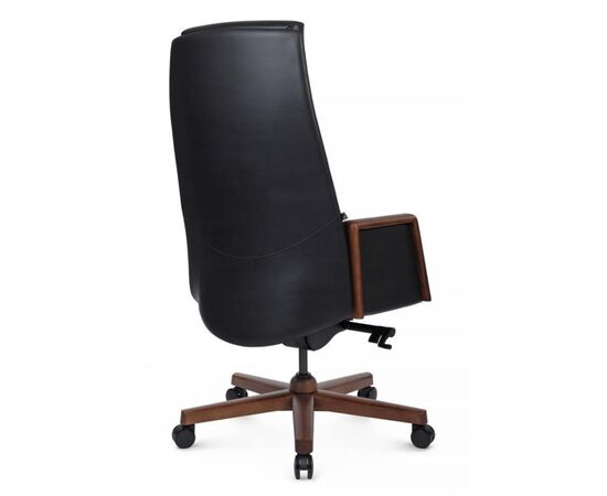 Кресло Франко 66x70x120/126 A2415-1 Чёрный, Основной цвет: Чёрный, Ширина: 66, Высота: 126, Глубина: 70, Максимальная ширина: 66, Максимальная глубина: 70, Максимальная высота: 126, Вес: 37, Материал сиденья: натуральная кожа/экокожа, Механизм: синхромеханизм с фиксацией в 4 положениях, Подголовник: обитые кожей в цвет кресла/массив  дерева, Цвет сиденья: Черный, Цвет спинки: Черный, Максимальная нагрузка: 250, Материал спинки: натуральная кожа/экокожа, Гарантия: 5 лет, Страна производитель: Китай, Объем: 0,311, Бренд: РИВА ООО, Артикул для сайта: A2415-1, изображение 3post-test