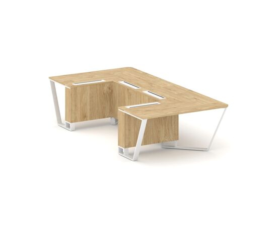 Стил Мит Стол переговорный П-образный 1600x3200x750 KDK-PR.B.SP-07P Тиквуд Светлый/Металл белый, Основной цвет: Тиквуд Светлый/Металл белый, Ширина: 1600, Высота: 750, Глубина: 3200, Максимальная ширина: 1600, Максимальная глубина: 3200, Максимальная высота: 750, Объем: 0,761, Бренд: РИВА ООО, Артикул для сайта: KDK-PR.B.SP-07P, изображение 2post-test