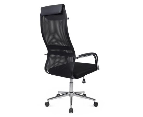 Кресло Нэсс RCH 61x72x121/131 NS-206 Чёрный, Основной цвет: Чёрный, Ширина: 61, Высота: 131, Глубина: 72, Максимальная ширина: 61, Максимальная глубина: 72, Максимальная высота: 131, Вес: 12,4, Материал сиденья: ткань, Механизм: топ-ган, Подголовник: хром, с накладками из экокожи в цвет кресла, Цвет сиденья: Черный, Цвет спинки: Черный, Максимальная нагрузка: 120, Материал спинки: экокожа/сетка, Гарантия: 1 год, Страна производитель: Россия, Объем: 0,145, Бренд: РИВА ООО, Артикул для сайта: NS-206, изображение 3post-test