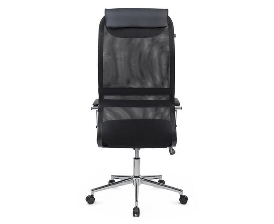 Кресло Нэсс RCH 61x72x121/131 NS-206 Чёрный, Основной цвет: Чёрный, Ширина: 61, Высота: 131, Глубина: 72, Максимальная ширина: 61, Максимальная глубина: 72, Максимальная высота: 131, Вес: 12,4, Материал сиденья: ткань, Механизм: топ-ган, Подголовник: хром, с накладками из экокожи в цвет кресла, Цвет сиденья: Черный, Цвет спинки: Черный, Максимальная нагрузка: 120, Материал спинки: экокожа/сетка, Гарантия: 1 год, Страна производитель: Россия, Объем: 0,145, Бренд: РИВА ООО, Артикул для сайта: NS-206, изображение 4post-test