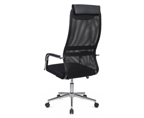 Кресло Нэсс RCH 61x72x121/131 NS-206 Чёрный, Основной цвет: Чёрный, Ширина: 61, Высота: 131, Глубина: 72, Максимальная ширина: 61, Максимальная глубина: 72, Максимальная высота: 131, Вес: 12,4, Материал сиденья: ткань, Механизм: топ-ган, Подголовник: хром, с накладками из экокожи в цвет кресла, Цвет сиденья: Черный, Цвет спинки: Черный, Максимальная нагрузка: 120, Материал спинки: экокожа/сетка, Гарантия: 1 год, Страна производитель: Россия, Объем: 0,145, Бренд: РИВА ООО, Артикул для сайта: NS-206, изображение 5post-test