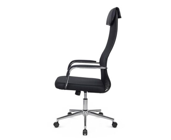 Кресло Нэсс RCH 61x72x121/131 NS-206 Чёрный, Основной цвет: Чёрный, Ширина: 61, Высота: 131, Глубина: 72, Максимальная ширина: 61, Максимальная глубина: 72, Максимальная высота: 131, Вес: 12,4, Материал сиденья: ткань, Механизм: топ-ган, Подголовник: хром, с накладками из экокожи в цвет кресла, Цвет сиденья: Черный, Цвет спинки: Черный, Максимальная нагрузка: 120, Материал спинки: экокожа/сетка, Гарантия: 1 год, Страна производитель: Россия, Объем: 0,145, Бренд: РИВА ООО, Артикул для сайта: NS-206, изображение 6post-test