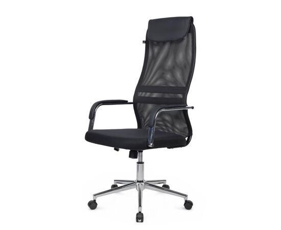 Кресло Нэсс RCH 61x72x121/131 NS-206 Чёрный, Основной цвет: Чёрный, Ширина: 61, Высота: 131, Глубина: 72, Максимальная ширина: 61, Максимальная глубина: 72, Максимальная высота: 131, Вес: 12,4, Материал сиденья: ткань, Механизм: топ-ган, Подголовник: хром, с накладками из экокожи в цвет кресла, Цвет сиденья: Черный, Цвет спинки: Черный, Максимальная нагрузка: 120, Материал спинки: экокожа/сетка, Гарантия: 1 год, Страна производитель: Россия, Объем: 0,145, Бренд: РИВА ООО, Артикул для сайта: NS-206, изображение 7post-test