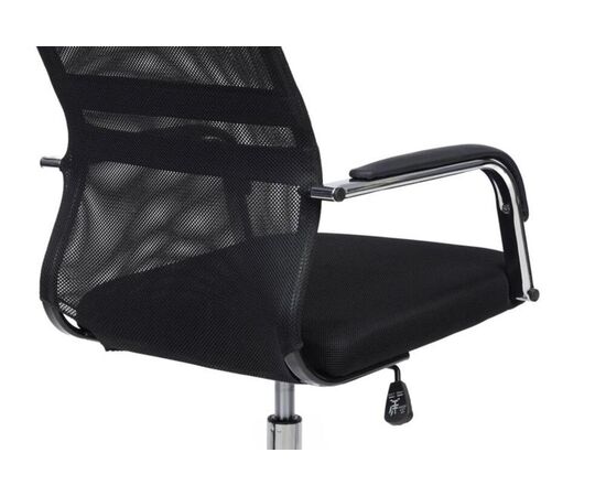 Кресло Нэсс RCH 61x72x121/131 NS-206 Чёрный, Основной цвет: Чёрный, Ширина: 61, Высота: 131, Глубина: 72, Максимальная ширина: 61, Максимальная глубина: 72, Максимальная высота: 131, Вес: 12,4, Материал сиденья: ткань, Механизм: топ-ган, Подголовник: хром, с накладками из экокожи в цвет кресла, Цвет сиденья: Черный, Цвет спинки: Черный, Максимальная нагрузка: 120, Материал спинки: экокожа/сетка, Гарантия: 1 год, Страна производитель: Россия, Объем: 0,145, Бренд: РИВА ООО, Артикул для сайта: NS-206, изображение 13post-test
