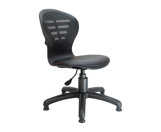 Кресло 60x60x78/88 1120 PL Black Чёрный, Минимальная высота: 78, Основной цвет: Чёрный, Максимальная нагрузка: 100, Ширина: 60, Высота: 88, Глубина: 60, Максимальная ширина: 60, Максимальная глубина: 60, Максимальная высота: 88, Вес: 10,9, Материал сиденья: экокожа, Цвет сиденья: Черный, Цвет спинки: Черный, Материал спинки: пластик, Бренд: РИВА ООО, Артикул для сайта: 1120 PL Black, изображение 2post-test