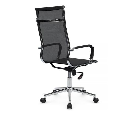 Кресло Хьюго RCH 57x56x109/119 6001-1SE Чёрный, Основной цвет: Чёрный, Ширина: 57, Высота: 119, Глубина: 56, Максимальная ширина: 57, Максимальная глубина: 56, Максимальная высота: 119, Вес: 12,6, Материал сиденья: сетка, Механизм: топ-ган, Подголовник: металлические хромированные, с накладками из сетки в цвет кресла, Цвет сиденья: Черный, Цвет спинки: Черный, Максимальная нагрузка: 120, Материал спинки: сетка, Гарантия: 1 год, Страна производитель: Китай, Объем: 0,288, Бренд: РИВА ООО, Артикул для сайта: 6001-1SE, изображение 3post-test