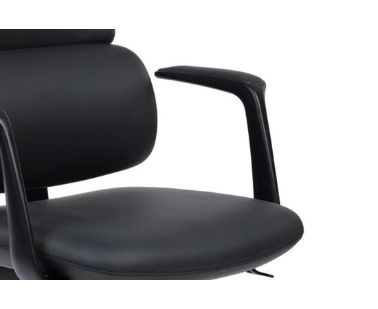 Кресло Аворио 64x61x118/128 FK014-A12 Чёрный, Основной цвет: Чёрный, Ширина: 64, Высота: 128, Глубина: 61, Максимальная ширина: 64, Максимальная глубина: 61, Максимальная высота: 128, Вес: 23,4, Материал сиденья: натуральная кожа/экокожа, Механизм: синхромеханизм со слайдером с фиксацией в 3 положениях, Подголовник: черный алюминий, с накладками из натуральной кожи в цвет кресла, Цвет сиденья: Черный, Цвет спинки: Черный, Максимальная нагрузка: 150, Материал спинки: натуральная кожа/экокожа, Гарантия: 5 лет, Страна производитель: Китай, Объем: 0,242, Бренд: РИВА ООО, Артикул для сайта: FK014-A12, изображение 10post-test