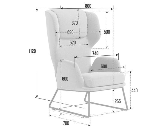 Пронто Кресло 740x800x1120 PRNT-01 Velutto 70/Металл Черный, Основной цвет: Velutto 70/Металл Черный, Ширина: 740, Высота: 1120, Глубина: 800, Максимальная ширина: 740, Максимальная глубина: 800, Максимальная высота: 1120, Вес: 18,5, Объем: 0,67, Бренд: РИВА ООО, Артикул для сайта: PRNT-01, изображение 2post-test