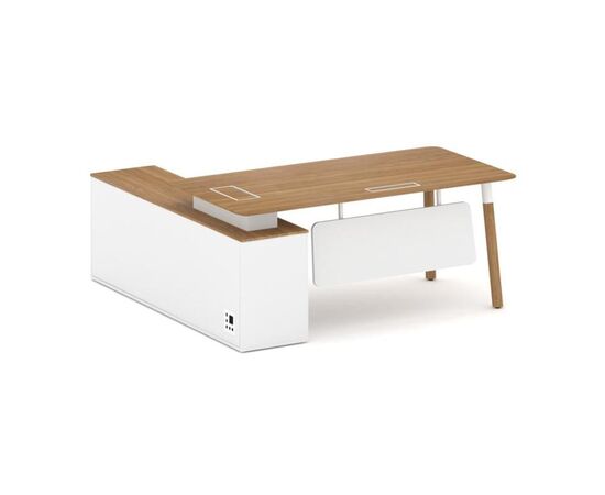 Фреско Стол руководителя 1800x1798x750 FR.SR-18 (R) Дуб Светлый/Белый Бриллиант UM/Металл Белый/Нерж. Сталь, Основной цвет: Дуб Светлый/Белый Бриллиант UM/Металл Белый/Нерж. Сталь, Ширина: 1800, Высота: 750, Глубина: 1798, Максимальная ширина: 1800, Максимальная глубина: 1798, Максимальная высота: 750, Объем: 0,229, Бренд: РИВА ООО, Артикул для сайта: FR.SR-18 (R), изображение 2post-test