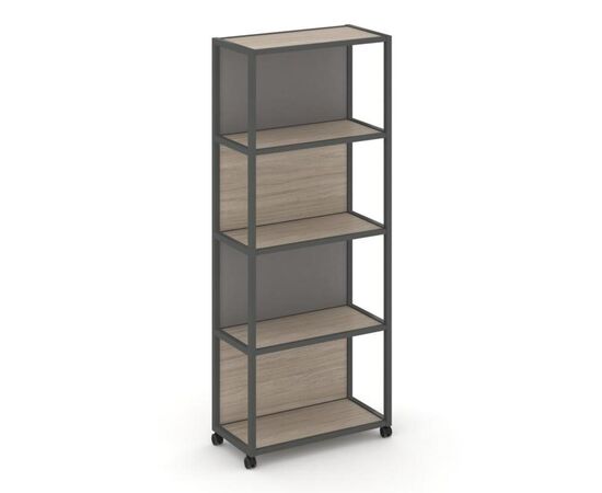 Шелф Мобайл Стеллаж 5 уровней 1 секция 1200x400x2000 VR.LT-STK-504.12 Дуб Аттик/Металл Антрацит/W-11, Основной цвет: Дуб Аттик/Металл Антрацит/W-11, Ширина: 1200, Высота: 2000, Глубина: 400, Максимальная ширина: 1200, Максимальная глубина: 400, Максимальная высота: 2000, Объем: 0,143, Бренд: РИВА ООО, Артикул для сайта: VR.LT-STK-504.12, изображение 2post-test