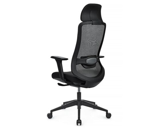 Кресло Гензо 72x72x123/133 8321H-BK Чёрный, Основной цвет: Чёрный, Ширина: 72, Высота: 133, Глубина: 72, Максимальная ширина: 72, Максимальная глубина: 72, Максимальная высота: 133, Вес: 16, Материал сиденья: ткань, Механизм: синхромеханизм со слайдером, Подголовник: пластик 4D, Цвет сиденья: Черный, Цвет спинки: Черный, Материал спинки: сетка, Гарантия: 3 года, Страна производитель: Китай, Максимальная нагрузка: 120, Бренд: РИВА ООО, Артикул для сайта: 8321H-BK, изображение 5post-test
