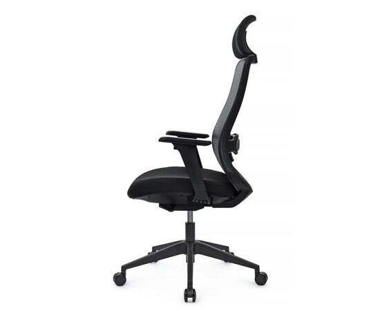 Кресло Гензо 72x72x123/133 8321H-BK Чёрный, Основной цвет: Чёрный, Ширина: 72, Высота: 133, Глубина: 72, Максимальная ширина: 72, Максимальная глубина: 72, Максимальная высота: 133, Вес: 16, Материал сиденья: ткань, Механизм: синхромеханизм со слайдером, Подголовник: пластик 4D, Цвет сиденья: Черный, Цвет спинки: Черный, Материал спинки: сетка, Гарантия: 3 года, Страна производитель: Китай, Максимальная нагрузка: 120, Бренд: РИВА ООО, Артикул для сайта: 8321H-BK, изображение 6post-test