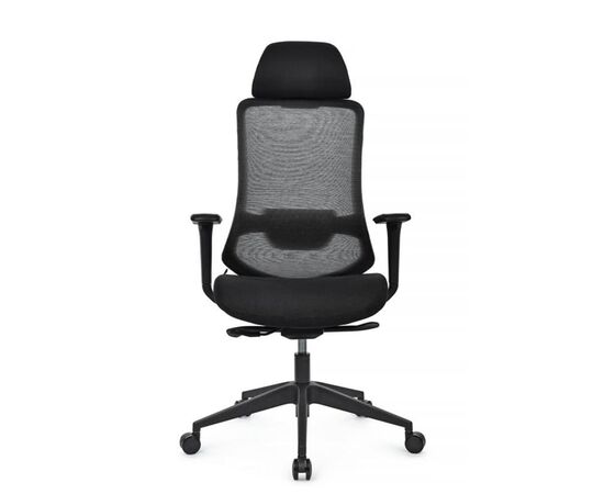 Кресло Гензо 72x72x123/133 8321H-BK Чёрный, Основной цвет: Чёрный, Ширина: 72, Высота: 133, Глубина: 72, Максимальная ширина: 72, Максимальная глубина: 72, Максимальная высота: 133, Вес: 16, Материал сиденья: ткань, Механизм: синхромеханизм со слайдером, Подголовник: пластик 4D, Цвет сиденья: Черный, Цвет спинки: Черный, Материал спинки: сетка, Гарантия: 3 года, Страна производитель: Китай, Максимальная нагрузка: 120, Бренд: РИВА ООО, Артикул для сайта: 8321H-BK, изображение 8post-test