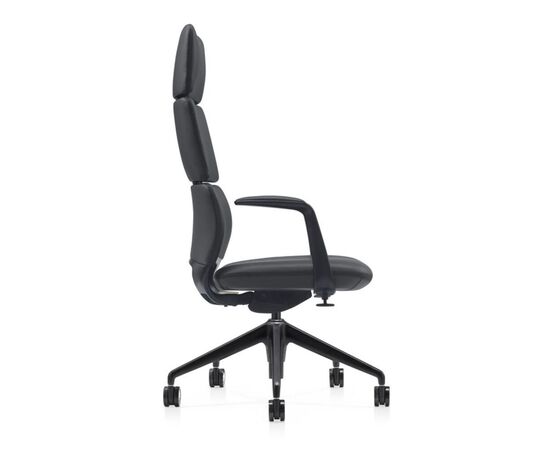 Кресло Венетто 64x65x116/124 FK013-A12 Чёрный, Основной цвет: Чёрный, Ширина: 64, Высота: 124, Глубина: 65, Максимальная ширина: 64, Максимальная глубина: 65, Максимальная высота: 124, Вес: 23,8, Материал сиденья: натуральная кожа/экокожа, Механизм: синхромеханизм с фиксацией в 4 положениях, Подголовник: черный алюминий, с накладками из кожи в цвет кресла, Цвет сиденья: Черный, Цвет спинки: Черный, Материал спинки: натуральная кожа/экокожа, Гарантия: 5 лет, Страна производитель: Китай, Максимальная нагрузка: 150, Бренд: РИВА ООО, Артикул для сайта: FK013-A12, изображение 2post-test