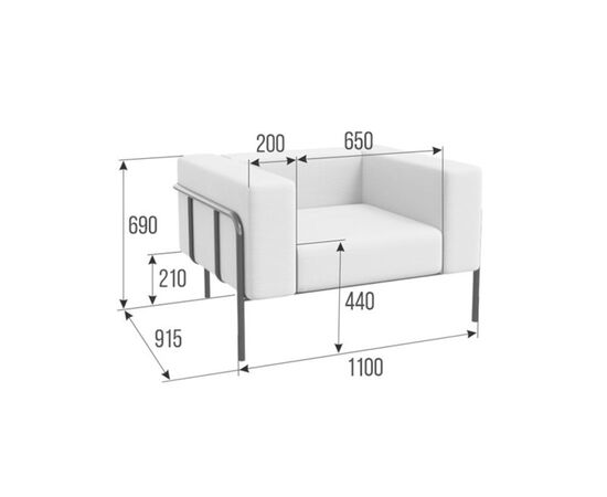 Флекс Диван одноместный 1100x915x690 FLX-1 Latte Lux 405/Металл Черный, Основной цвет: Latte Lux 405/Металл Черный, Ширина: 1100, Высота: 690, Глубина: 915, Максимальная ширина: 1100, Максимальная глубина: 915, Максимальная высота: 690, Вес: 46, Бренд: РИВА ООО, Артикул для сайта: FLX-1, изображение 2post-test
