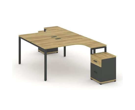 Концепт Рабочая станция с 2 опорными тумбами 1380x2400/3532x750 CN.DSA-307 A Дуб Винченцо/Антрацит NEW/Металл Антрацит, Основной цвет: Дуб Винченцо/Антрацит NEW/Металл Антрацит, Ширина: 1380, Высота: 750, Глубина: 3532, Максимальная ширина: 1380, Максимальная глубина: 3532, Максимальная высота: 750, Минимальная глубина: 2400, Вес: 112,39, Объем: 0,361, Бренд: РИВА ООО, Артикул для сайта: CN.DSA-307 A, изображение 2post-test