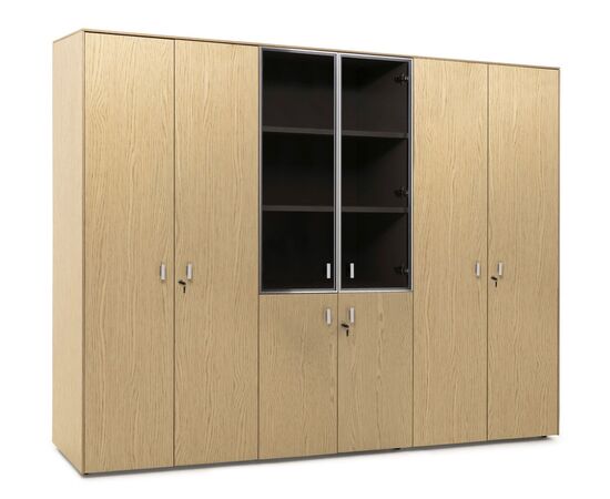 ЭКЗЕ/EXE Шкаф комбинированный+гардероб+для бумаг 242x44xh197 101 733 OAK 07 ДУБ СВЕТЛЫЙ/АЛЮМ, Основной цвет: ДУБ СВЕТЛЫЙ/АЛЮМ, Ширина: 242, Высота: 197, Глубина: 44, Максимальная ширина: 242, Максимальная глубина: 44, Максимальная высота: 197, Вес: 336, Объем: 0,77, Бренд: ЦЕНТРЭКСИМ ООО, Артикул для сайта: 101 733 OAK 07, изображение 2post-test
