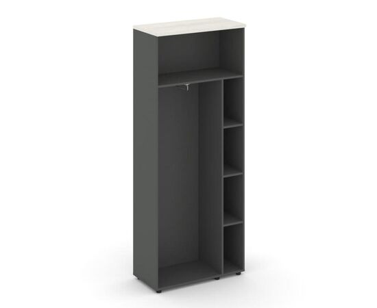 Стайл Проджект Гардероб широкий неглубокий 796x400x1982 SN.GB-003 Антрацит NEW/Дуб Наварра/Черный Ручки, Основной цвет: Антрацит NEW/Дуб Наварра/Черный Ручки, Ширина: 796, Высота: 1982, Глубина: 400, Максимальная ширина: 796, Максимальная глубина: 400, Максимальная высота: 1982, Объем: 0,117, Бренд: РИВА ООО, Артикул для сайта: SN.GB-003, изображение 2post-test