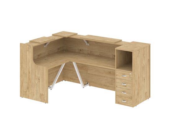 Оникс Ресепшн 2373x1568x1187 O.R-K-25 Тиквуд Светлый, Основной цвет: Тиквуд Светлый, Ширина: 2373, Высота: 1187, Глубина: 1568, Максимальная ширина: 2373, Максимальная глубина: 1568, Максимальная высота: 1187, Объем: 0,512, Бренд: РИВА ООО, Артикул для сайта: O.R-K-25, изображение 2post-test