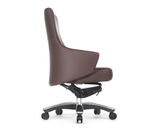 Кресло Джотто-M 68x68x107/113 B1904 Коричневый, Основной цвет: Коричневый, Ширина: 68, Высота: 113, Глубина: 68, Максимальная ширина: 68, Максимальная глубина: 68, Максимальная высота: 113, Вес: 29, Материал сиденья: натуральная кожа/экокожа, Механизм: синхромеханизм, Подголовник: обтянутые кожей в цвет кресла, Цвет сиденья: Коричневый, Цвет спинки: Коричневый, Максимальная нагрузка: 250, Материал спинки: натуральная кожа/экокожа, Гарантия: 5 лет, Страна производитель: Китай, Объем: 0,51, Бренд: РИВА ООО, Артикул для сайта: B1904, изображение 2post-test