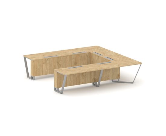 Стил Мит Стол переговорный П-образный 3200x3200x750 KD-PR.B.SP-11P Тиквуд Светлый/Металл Серый, Основной цвет: Тиквуд Светлый/Металл Серый, Ширина: 3200, Высота: 750, Глубина: 3200, Максимальная ширина: 3200, Максимальная глубина: 3200, Максимальная высота: 750, Объем: 1,16, Бренд: РИВА ООО, Артикул для сайта: KD-PR.B.SP-11P, изображение 2post-test