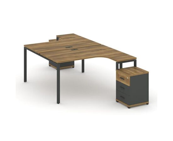 Концепт Рабочая станция с 2 опорными тумбами 1380x2400/3532x750 CN.DSA-305 A Сандал Янтарный/Антрацит NEW/Металл Антрацит, Основной цвет: Сандал Янтарный/Антрацит NEW/Металл Антрацит, Ширина: 1380, Высота: 750, Глубина: 3532, Максимальная ширина: 1380, Максимальная глубина: 3532, Максимальная высота: 750, Минимальная глубина: 2400, Вес: 114,42, Объем: 0,366, Бренд: РИВА ООО, Артикул для сайта: CN.DSA-305 A, изображение 2post-test