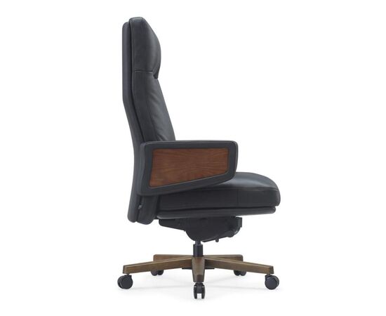Кресло Рафаэль 68x69x120/125 A2119 Чёрный, Основной цвет: Чёрный, Ширина: 68, Высота: 125, Глубина: 69, Максимальная ширина: 68, Максимальная глубина: 69, Максимальная высота: 125, Вес: 38,8, Материал сиденья: натуральная кожа/экокожа, Механизм: синхромеханизм с фиксацией в 4 положениях, Подголовник: обтянутые кожей в цвет кресла, Цвет сиденья: Черный, Цвет спинки: Черный, Максимальная нагрузка: 250, Материал спинки: натуральная кожа/экокожа, Гарантия: 5 лет, Страна производитель: Китай, Объем: 0,658, Бренд: РИВА ООО, Артикул для сайта: A2119, изображение 2post-test
