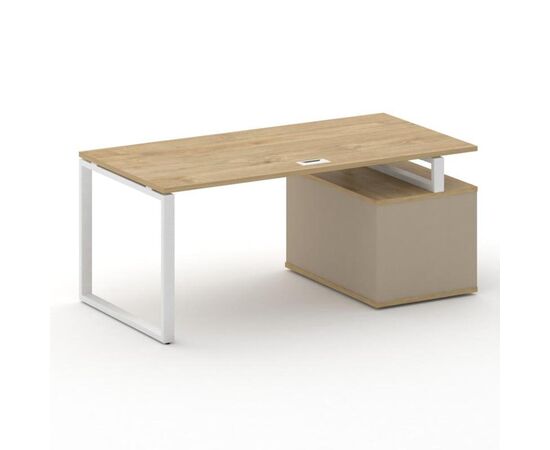 Шифт Стол руководителя с опорной тумбой левый 1800x904x753 SK.SRT-180.P (L) Тиквуд Светлый/Капучино/Металл Белый, Основной цвет: Тиквуд Светлый/Капучино/Металл Белый, Ширина: 1800, Высота: 753, Глубина: 904, Материал: Столы руководителя, Максимальная ширина: 1800, Максимальная глубина: 904, Максимальная высота: 753, Объем: 0,198, Бренд: РИВА ООО, Артикул для сайта: SK.SRT-180.P (L), изображение 2post-test