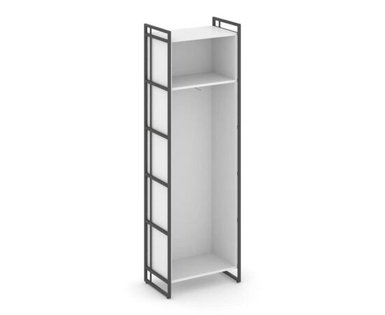 Рифт Гардероб 640x396x2010 RF.GB-51 (R) Белый Бриллиант/Металл Антрацит, Основной цвет: Белый Бриллиант/Металл Антрацит, Ширина: 640, Высота: 2010, Глубина: 396, Максимальная ширина: 640, Максимальная глубина: 396, Максимальная высота: 2010, Объем: 0,087, Бренд: РИВА ООО, Артикул для сайта: RF.GB-51 (R), изображение 2post-test