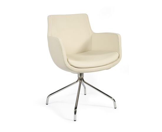 ФЕЛИЦИЯ/FELICIA Кресло крутящееся с хромированной опорой 49/60x44/67xh84 Felicia P10 Ivory 22042-25 Бежевый/кожа, Основной цвет: Бежевый/кожа, Ширина: 60, Высота: 84, Глубина: 67, Максимальная ширина: 60, Максимальная глубина: 67, Минимальная ширина: 49, Максимальная высота: 84, Минимальная глубина: 44, Вес: 18,6, Объем: 0,34, Бренд: ЦЕНТРЭКСИМ ООО, Артикул для сайта: Felicia P10 Ivory 22042-25, изображение 2post-test
