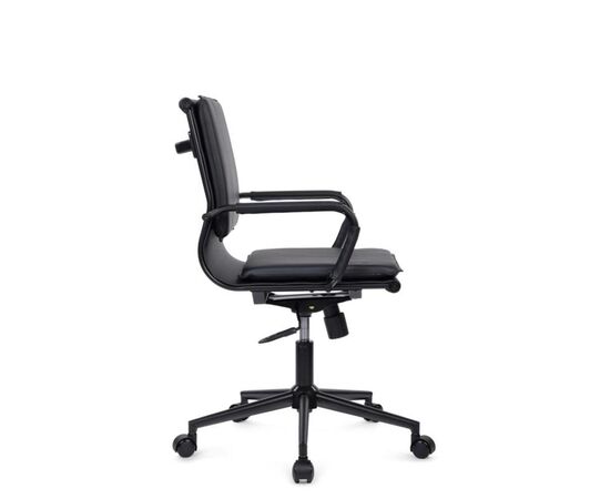 Кресло Хьюго RCH 57x56x92/102 6003-2SEB Черный/Металл черный, Основной цвет: Черный/Металл черный, Ширина: 57, Высота: 102, Глубина: 56, Максимальная ширина: 57, Максимальная глубина: 56, Максимальная высота: 102, Вес: 13,9, Материал сиденья: экокожа, Механизм: топ-ган, Подголовник: черный металл, с накладками из экокожи в цвет кресла, Цвет сиденья: Черный, Цвет спинки: Черный, Максимальная нагрузка: 120, Материал спинки: экокожа, Гарантия: 1 год, Страна производитель: Китай, Объем: 0,288, Бренд: РИВА ООО, Артикул для сайта: 6003-2SEB, изображение 2post-test