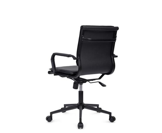 Кресло Хьюго RCH 57x56x92/102 6003-2SEB Черный/Металл черный, Основной цвет: Черный/Металл черный, Ширина: 57, Высота: 102, Глубина: 56, Максимальная ширина: 57, Максимальная глубина: 56, Максимальная высота: 102, Вес: 13,9, Материал сиденья: экокожа, Механизм: топ-ган, Подголовник: черный металл, с накладками из экокожи в цвет кресла, Цвет сиденья: Черный, Цвет спинки: Черный, Максимальная нагрузка: 120, Материал спинки: экокожа, Гарантия: 1 год, Страна производитель: Китай, Объем: 0,288, Бренд: РИВА ООО, Артикул для сайта: 6003-2SEB, изображение 5post-test