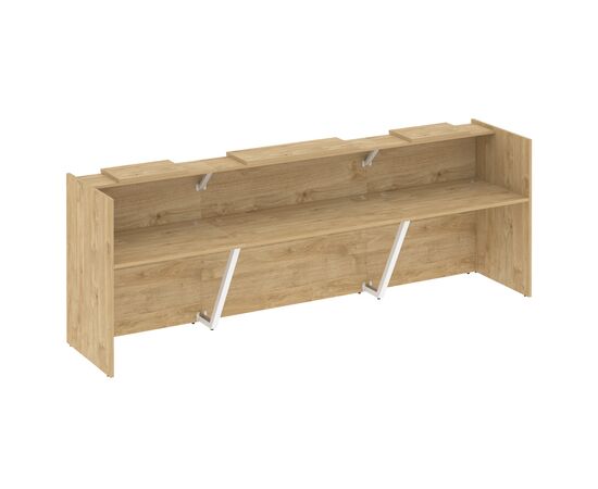 Оникс Ресепшн 3390x766x1187 O.R-K-14 Тиквуд Светлый, Основной цвет: Тиквуд Светлый, Ширина: 3390, Высота: 1187, Глубина: 766, Максимальная ширина: 3390, Максимальная глубина: 766, Максимальная высота: 1187, Объем: 0,501, Бренд: РИВА ООО, Артикул для сайта: O.R-K-14, изображение 2post-test