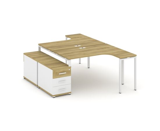 Концепт Рабочая станция с двойной опорной тумбой 1380/1746x2400x750 CN.DSA-301 A Дуб Винченцо/Белый Бриллиант/Металл Белый, Основной цвет: Дуб Винченцо/Белый Бриллиант/Металл Белый, Ширина: 1746, Высота: 750, Глубина: 2400, Максимальная ширина: 1746, Максимальная глубина: 2400, Минимальная ширина: 1380, Максимальная высота: 750, Вес: 133,01, Объем: 0,384, Бренд: РИВА ООО, Артикул для сайта: CN.DSA-301 A, изображение 2post-test
