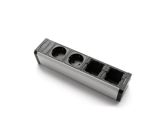 ВЕРСАПРО/VERSAPRO Розеточный блок 26.9x5.3x6.5 Т184703 Алюминий/Черный, Основной цвет: Алюминий/Черный, Ширина: 26,9, Высота: 6,5, Глубина: 5,3, Максимальная ширина: 26,9, Максимальная глубина: 5,3, Максимальная высота: 6,5, Вес: 0,9, Объем: 0,01, Бренд: ЦЕНТРЭКСИМ ООО, Артикул для сайта: Т184703, изображение 2post-test