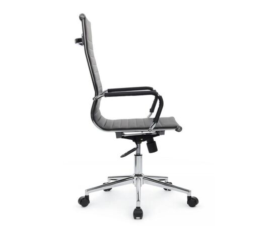 Кресло Хьюго RCH 57x56x109/119 6002-1SE Чёрный, Основной цвет: Чёрный, Ширина: 57, Высота: 119, Глубина: 56, Максимальная ширина: 57, Максимальная глубина: 56, Максимальная высота: 119, Вес: 12,6, Материал сиденья: экокожа, Механизм: топ-ган, Подголовник: металлические хромированные, с накладками из экокожи в цвет кресла, Цвет сиденья: Черный, Цвет спинки: Черный, Максимальная нагрузка: 120, Материал спинки: экокожа, Гарантия: 1 год, Страна производитель: Китай, Объем: 0,288, Бренд: РИВА ООО, Артикул для сайта: 6002-1SE, изображение 2post-test