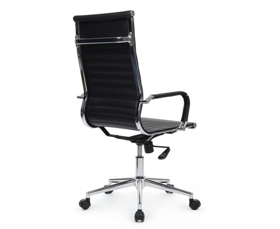 Кресло Хьюго RCH 57x56x109/119 6002-1SE Чёрный, Основной цвет: Чёрный, Ширина: 57, Высота: 119, Глубина: 56, Максимальная ширина: 57, Максимальная глубина: 56, Максимальная высота: 119, Вес: 12,6, Материал сиденья: экокожа, Механизм: топ-ган, Подголовник: металлические хромированные, с накладками из экокожи в цвет кресла, Цвет сиденья: Черный, Цвет спинки: Черный, Максимальная нагрузка: 120, Материал спинки: экокожа, Гарантия: 1 год, Страна производитель: Китай, Объем: 0,288, Бренд: РИВА ООО, Артикул для сайта: 6002-1SE, изображение 3post-test