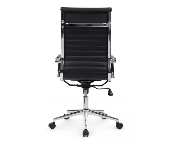 Кресло Хьюго RCH 57x56x109/119 6002-1SE Чёрный, Основной цвет: Чёрный, Ширина: 57, Высота: 119, Глубина: 56, Максимальная ширина: 57, Максимальная глубина: 56, Максимальная высота: 119, Вес: 12,6, Материал сиденья: экокожа, Механизм: топ-ган, Подголовник: металлические хромированные, с накладками из экокожи в цвет кресла, Цвет сиденья: Черный, Цвет спинки: Черный, Максимальная нагрузка: 120, Материал спинки: экокожа, Гарантия: 1 год, Страна производитель: Китай, Объем: 0,288, Бренд: РИВА ООО, Артикул для сайта: 6002-1SE, изображение 4post-test