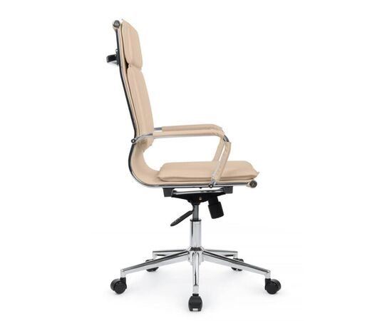 Кресло Хьюго RCH 57x56x109/119 6003-1SE Бежевый, Основной цвет: Бежевый, Ширина: 57, Высота: 119, Глубина: 56, Максимальная ширина: 57, Максимальная глубина: 56, Максимальная высота: 119, Вес: 14,8, Материал сиденья: экокожа, Механизм: топ-ган, Подголовник: металлические хромированные, с накладками из экокожи в цвет кресла, Цвет сиденья: Бежевый, Цвет спинки: Бежевый, Максимальная нагрузка: 120, Материал спинки: экокожа, Гарантия: 1 год, Страна производитель: Китай, Объем: 0,288, Бренд: РИВА ООО, Артикул для сайта: 6003-1SE, изображение 2post-test
