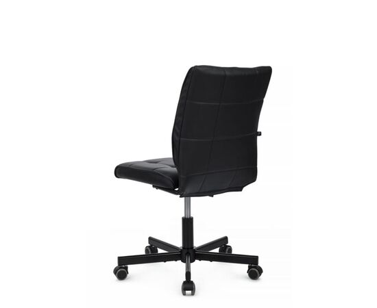 Кресло Соло RCH 56x59x83/93 SLP-205 Чёрный, Основной цвет: Чёрный, Ширина: 56, Высота: 93, Глубина: 59, Максимальная ширина: 56, Максимальная глубина: 59, Максимальная высота: 93, Вес: 8, Материал сиденья: экокожа, Механизм: пиастра, Цвет сиденья: Черный, Цвет спинки: Черный, Максимальная нагрузка: 100, Материал спинки: экокожа, Гарантия: 1 год, Страна производитель: Россия, Объем: 0,053, Бренд: РИВА ООО, Артикул для сайта: SLP-205, изображение 5post-test