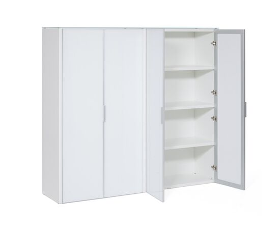 ГАЛА/GALA Шкаф для бумаг 4 двери 190.7x45.2xh171.4 LIB4/980 +2*LIBW/980 WHITE crvGLASS Белый, Основной цвет: Белый, Ширина: 190,7, Высота: 171,4, Глубина: 45,2, Максимальная ширина: 190,7, Максимальная глубина: 45,2, Максимальная высота: 171,4, Вес: 194,6, Объем: 0,273, Бренд: ЦЕНТРЭКСИМ ООО, Артикул для сайта: LIB4/980 +2*LIBW/980 WHITE  crvGLASS, изображение 2post-test