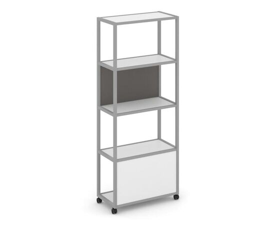 Шелф Мобайл Стеллаж 5 уровней 1 секция 1200x400x2000 VR.LT-STK-503.12 Белый Бриллиант/Металл Серый/W-26, Основной цвет: Белый Бриллиант/Металл Серый/W-26, Ширина: 1200, Высота: 2000, Глубина: 400, Максимальная ширина: 1200, Максимальная глубина: 400, Максимальная высота: 2000, Объем: 0,134, Бренд: РИВА ООО, Артикул для сайта: VR.LT-STK-503.12, изображение 2post-test
