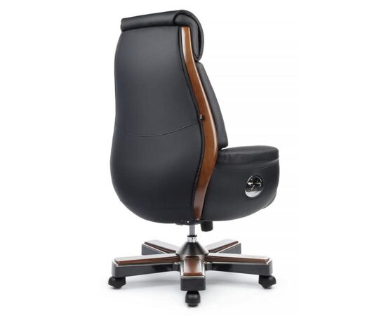 Кресло Байрон 78x73x120/128 YS1505A Чёрный, Основной цвет: Чёрный, Ширина: 78, Высота: 128, Глубина: 73, Максимальная ширина: 78, Максимальная глубина: 73, Максимальная высота: 128, Вес: 47, Материал сиденья: натуральная кожа/экокожа, Механизм: синхромеханизм, Подголовник: обтянутые кожей в цвет кресла, Цвет сиденья: Черный, Цвет спинки: Черный, Максимальная нагрузка: 150, Материал спинки: натуральная кожа/экокожа, Гарантия: 1 год, Страна производитель: Китай, Объем: 0,793, Бренд: РИВА ООО, Артикул для сайта: YS1505A, изображение 3post-test