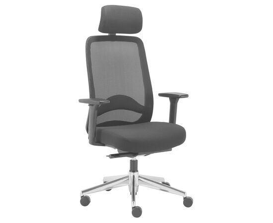 КЭРОТ АС+/CAROT AS+ Кресло руководителя с подголовником 50/66x46/64xh120/132 Т201898 ЧЕРНЫЙ/АЛЮМ, Минимальная высота: 120, Основной цвет: ЧЕРНЫЙ/АЛЮМ, Ширина: 66, Высота: 132, Глубина: 64, Максимальная ширина: 66, Максимальная глубина: 64, Минимальная ширина: 50, Максимальная высота: 132, Минимальная глубина: 46, Вес: 19, Объем: 0,16, Бренд: ЦЕНТРЭКСИМ ООО, Артикул для сайта: Т201898, изображение 2post-test