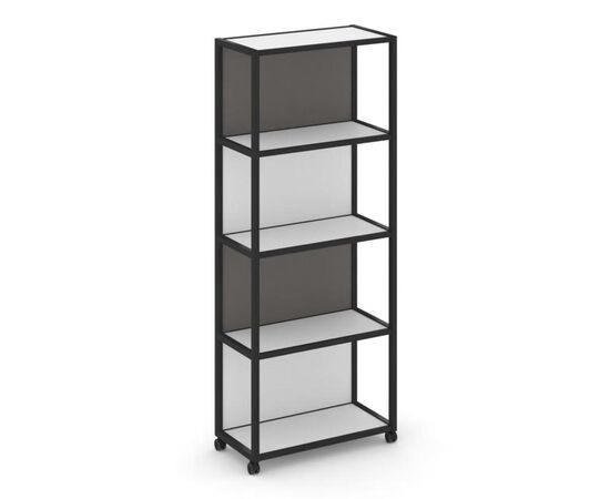 Шелф Мобайл Стеллаж 5 уровней 1 секция 800x400x2000 VR.LT-STK-504.08 Белый Бриллиант/Металл Черный/W-26, Основной цвет: Белый Бриллиант/Металл Черный/W-26, Ширина: 800, Высота: 2000, Глубина: 400, Максимальная ширина: 800, Максимальная глубина: 400, Максимальная высота: 2000, Объем: 0,127, Бренд: РИВА ООО, Артикул для сайта: VR.LT-STK-504.08, изображение 2post-test